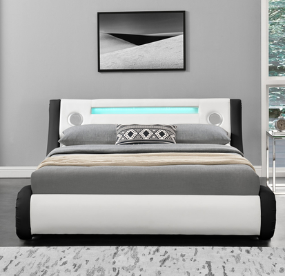 Optional color Soft back Faux Leather  queen Bed comfortable for sleep CE