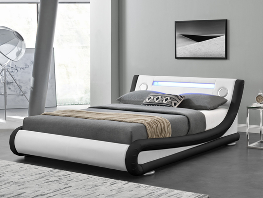 Optional color Soft back Faux Leather  queen Bed comfortable for sleep CE
