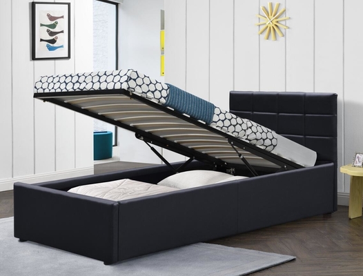 Upholstered Platform Bed with Gas Lift up Storage, Full Size Bed Frame with Storage Underneath