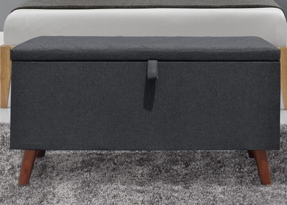 Dark Grey Fabric Storage Ottoman