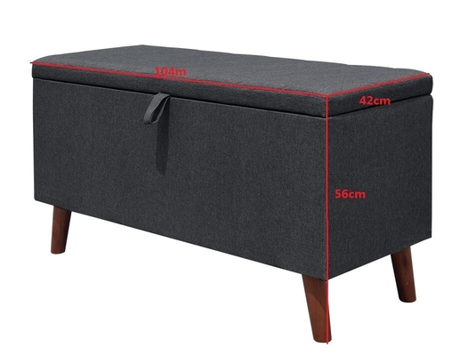 Dark Grey Fabric Storage Ottoman