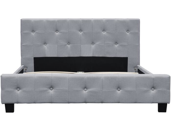 Easy Assembly King Single Upholstered Bed Light Grey Fabric Bed Frame