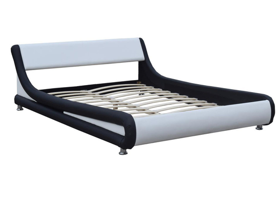 Black Faux Leather Bed Frame Headboard King Single Curved Headboard Bed Frame