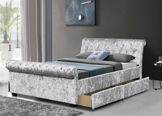 King size Chesterfield tufted storage  bed with  four drawers