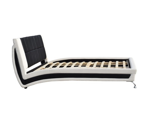 King Upholstered Platform Faux Leather Bed Frame Double Size Bedroom Furniture