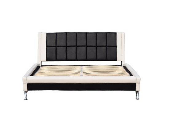 King Upholstered Platform Faux Leather Bed Frame Double Size Bedroom Furniture