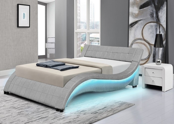 Harmin Queen Platform LED Upholstered Bed ROSH BSCI Certification