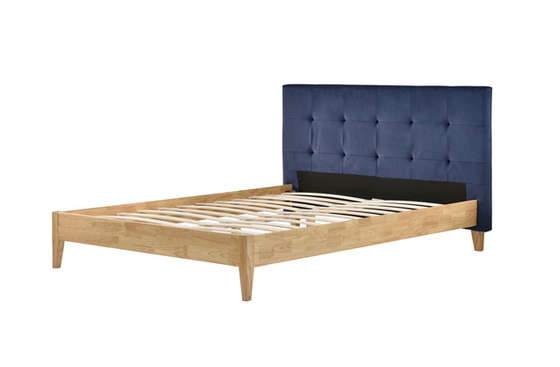 Sunny Blue Linen Fabric Bed Frame With Headboard CE Certification