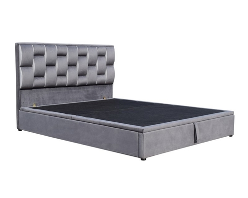 Plywood Full Size Gas Lift Storage Bed Frame Light Grey Velvet OEM