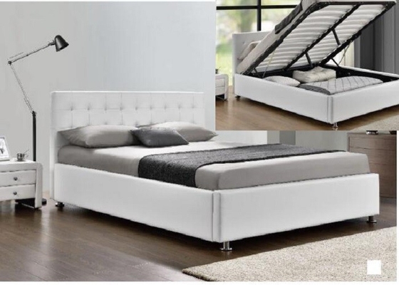 Luxury Fabric Lift Up Storage Bed Double Size BSCI Certification