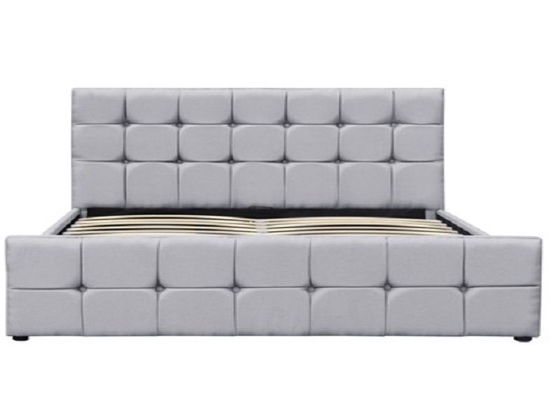 Bedroom Platform Wood Upholstered Queen Bed Frame With Button