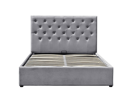 Mechanism Ottoman Gas Lift Storage Bed Fabric Upholstered Storage Bed ODM