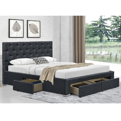 Queen Size Double Upholstered Ottoman Bed Frame With 4 Drawers OEM ODM
