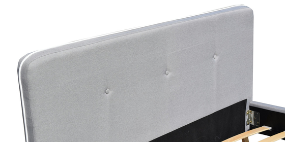 Customized Children Upholstered Bed Button Tufted With Fabric Light Grey Easy Assemble