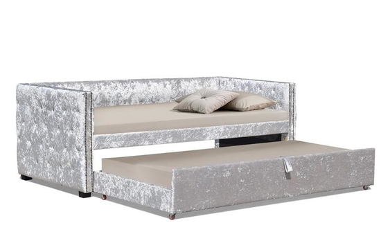 Crush Velvet Upholstered Trundle Daybed