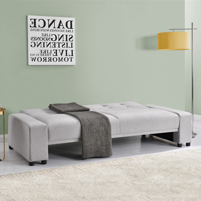 Linen Fabric Grey Velvet Foldable Sofa Bed Italian BSCI Certification