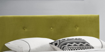 Tufted Green Cream Crushed Velvet Double Pillow Headboard Bed Frame