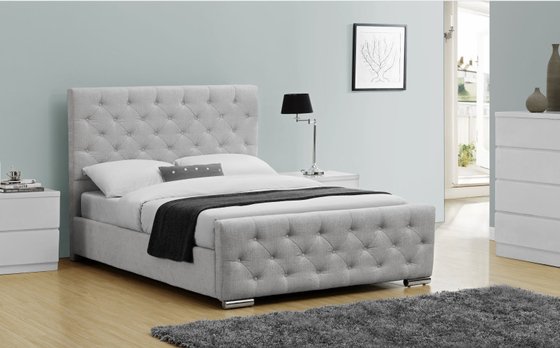 King Size Fabric Velvet Simple Modern Wood Bed Frame Upholstered