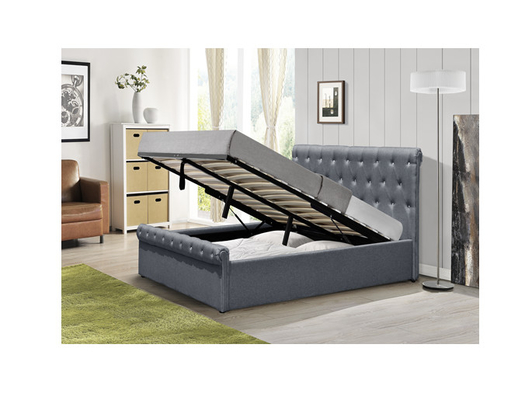 Single Crush Tufted Storage Bed Frame Velvet Fabric Upholstered Queen Bed