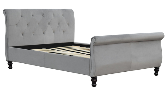 Upholstered chesterfield bed frame king size Sleigh With Buttons