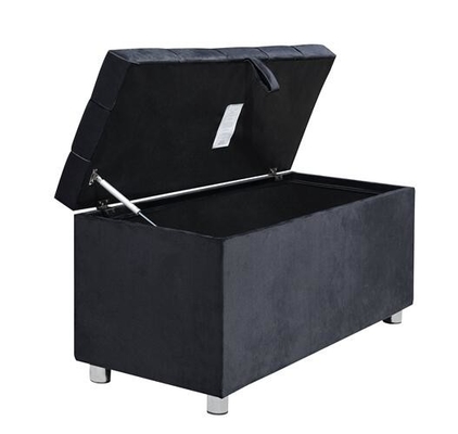 Soft Velvet Fabric Storage Ottoman Blanket Box Chest Plsuh