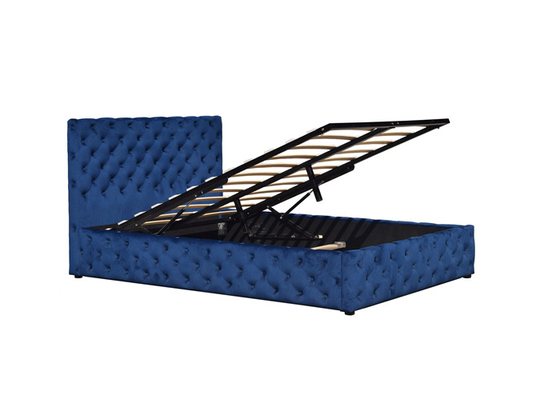 OEM ODM Platform Upholstered Tufted Twin Bed With Storage
