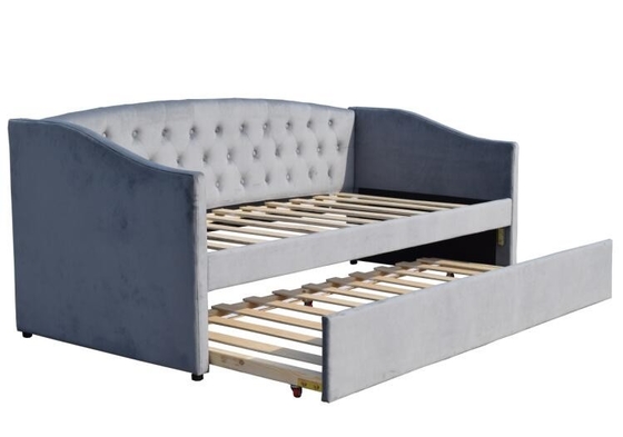 Tufted Twin Upholstered Trundle Daybed Cruve Shape