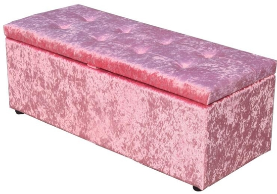 Velvet Upholstered Ottoman Storage Box