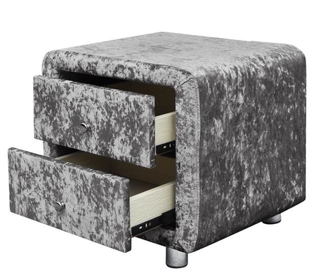 Fabric Two Drawer Bedside Table