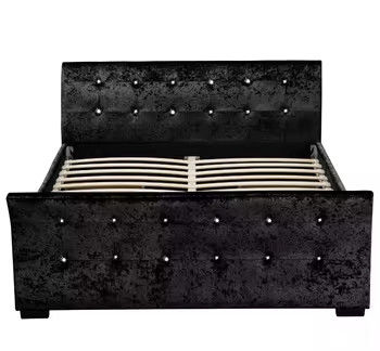 Velvet or Fabric Tufted Storage Bed with Multiple Color Options