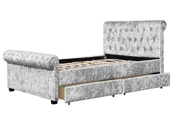 King size Chesterfield tufted storage  bed with  four drawers